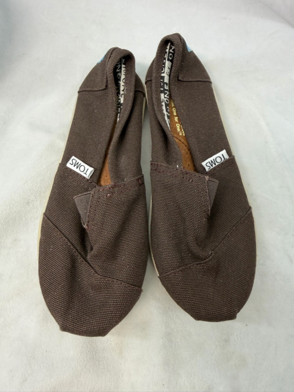 TOMS size 13 youth Classic Canvas Slip-Ons in Dark Brown